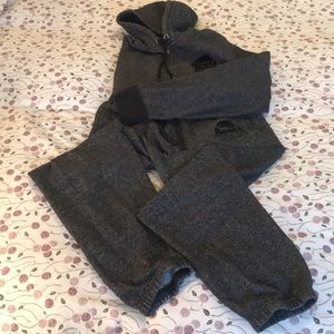 Roots salt and pepper jogging suit
